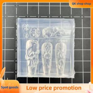 ✨QK shop✨ DIY Silicone Nail Mold 3D Nine-tailed Fox Three-Dimensional Nail Art Decorations Creative Nail Mold Clear Nail Tools