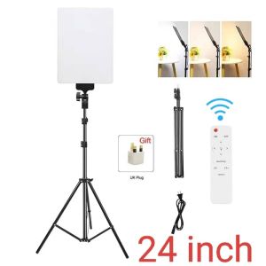 24“ LED Fill Light With Tripod Stand Professional Studio Lamp Video Panel Live Stream Makeup Light 24 inch Lampu Besar