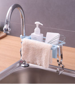 ตะกร้าอเนกประสงค์ชั้นวางของแบบแขวน ที่วางของติดก๊อกน้ำ ตะกร้าวางของแบบแขวนอ่างล้างจาน