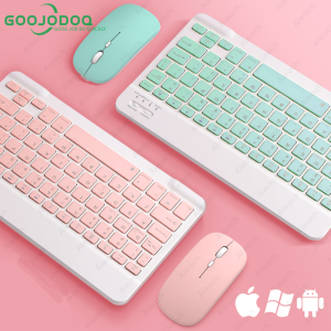 GOOJODOQ 7/9.7 Inch Wireless Bluetooth Keyboard Mouse Set Lightweight Portable For iPad Phone Colorful