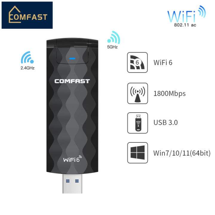 Wifi 6 usb adapter 802 11ax usb 3 0 wi fi dongle 5ghz 1800mbps dual