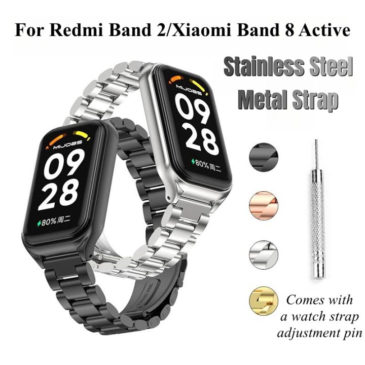 Bracelet pour Xiaomi Smart Band 8 Active - Acier inoxydable - Milanais Magnétique - Dorée