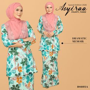 Baju Kurung Tanpa Gosok Ironless Asyiraa Nursing Friendly Berpoket Material Moss Crepe