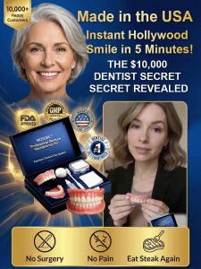 Denture Kit Full Set For Adults Natural Look Advanced Medical Grade Comfortable Fake Teeth Prosthetic Replacement/For Daily Use/Perfect Fit And Easy To Wear