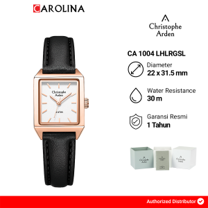 Jam Tangan Wanita Christophe Arden CA 1004 LHLRGSL White Dial Black Leather Strap