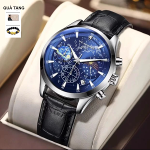 (Fullbox) Đồng Hồ Nam Chính _Hãng Veadons_ Mặt Dạ Quang Dải Ngân Hà Tặng Kèm (Dây da vòng Tỳ hưu dụng cụ cắt mắt Chính_ Hãng..) Chống Nước Chuẩn 30 mét