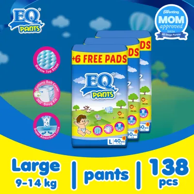 EQ Pants Large (9-14 kg) - 40 pcs x 3 packs (120 pcs) - Diaper Pants