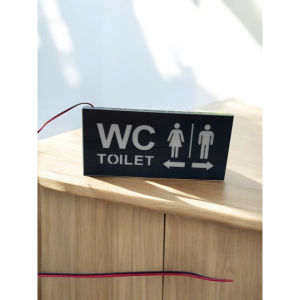 Bảng chỉ dẫn WC toilet Bảng NHÀ VỆ SINH có đèn Led phát sáng nguồn 12v 220v tuỳ chon