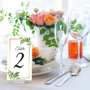 12pcs Acrylic Place Holder Clear Table Numbers Sign Holder Stand for Wedding Meeting Menu Display Anniversary Party