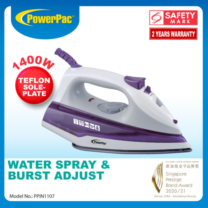 PowerPac Steam Iron with Spray , Non Stick Iron (PPIN1107)