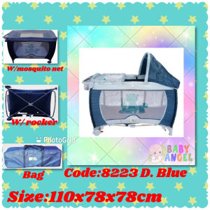 Baby Angel Crib/Playpen with Rocker and Mosquito Net PNC8223 Dark Blue