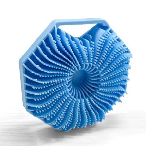 Soft Silicone Shower Scrubber with Handle / Body Back Cleaning Brushes / Portable Skin Massage Brush