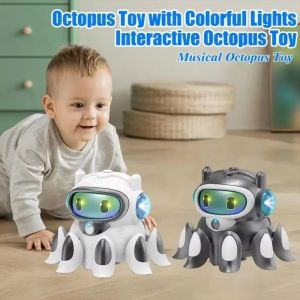 VERIDIAI Color Light Universal Octopus Doll Swing Motion Automatic Obstacle Avoidance Music Octopus Toy New Cool Lighting Light Dance Toy Childrens Play