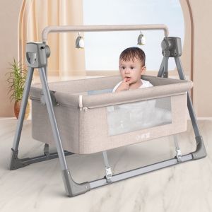 Yเปลไกวเด็กอัตโนมัติ เตียงเปลไฟฟ้าเด็ก อายุ เดือน พร้อมรีโมท เปลไกวไฟฟ้า เตียงเด็กอ่อน เชื่อมบลูทูธได้ เปลโยกเด็กอ่อน