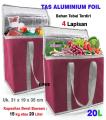 Tas aluminium foil 20L belanja shopping cooler bag untuk makanan beku Frozen food. 