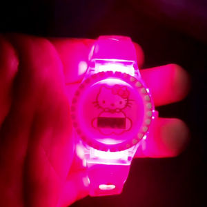Sanrio Hello Kitty Girls LCD Nightlight Digital Watch with Silicon Band HKSQ98071-01B