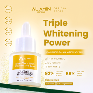 Alamin Skincare WGS White Gold Serum Kulit Kusam Flek/Melasma Bekas Jerawat Mencerahkan Meratakan Warna Membantu Memberikan Efek Glowing Alami Menyamarkan Noda Hitam BPOM