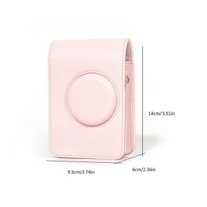New Pink PU Leather Camera Case For Fujifilm InstaxEVO Camera Waterproof AntiShock Storage Bag With Adjustable Shoulder St2026