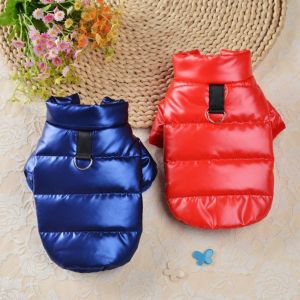 PETPARADIS Windproof Winter Dog Clothes Bright Color Thicken Pet Coat Outfits Doggy Costume PU Leather Puppy Jacket Clothing Pet Supplies