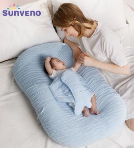 SUNVENO mudah alih Baby Nest Bed Baby Lounger & tempat duduk lantai bayi-keperluan baru lahir kapas organik Fiberfill