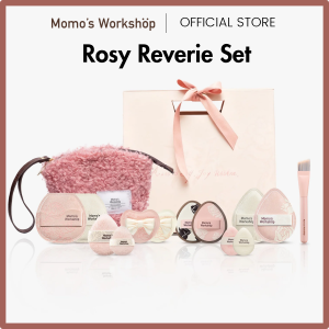 Momos Workshop Rosy Reverie Set (14 Piece Set) Air Mallow Puff Marshmallow Makeup Sponge Cushion