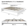 KENZZO : SNOW SERIES  เตียง เตียงควีนไซส์ เตียง 5ฟุต เตียงไม้ เตียงพร้อมหัวเตียง (QUEEN SIZE WOODEN BED FRAME WITH HEADBOARD 5FT.). 