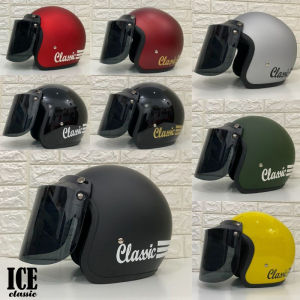 Helm Bogo Retro Klasik Full Leher Motif clasic italy datar cembung pria wanita