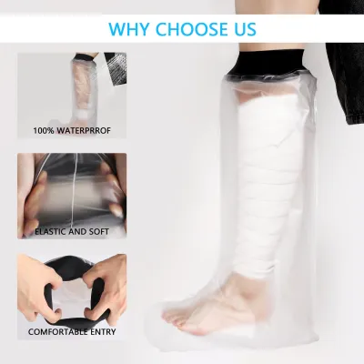 Reusable Adult Leg Shower Waterproof Bandage and Cast Cover Full Leg and Hand and arm Protection to Broken Leg Knee Foot Ankle Wund Burns