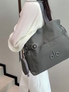 ALO Drawstring Tote Bag WithCoin Pouch Nylon Shoulder Bag 3D Letter Logo Large Capacity Yoga Workout Commuter Bag