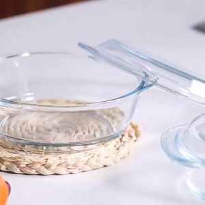 LZD  Microwave Oven Utensils Household Heat-Resistant Rectangular Glass Plate High Temperature Barbecue Cheese Baked Rice Baking Tray