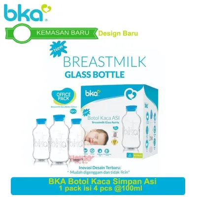 [ Isi 4 ] BKA Botol Kaca ASI 100ml | Botol Asi Kaca Wadah Simpan Penyimpanan Asi Transparan