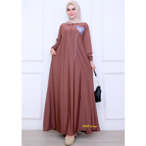Abaya Terbaru Bahan Jersey Livina Premium Bordir Busui Size XL LD 105-145 Baju Dress Muslim Wanita Anggun