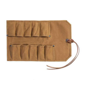 Waxed Canvas Tool Wrench Roll Portable Carry Pouch Workshop Storage Woodworking Tool Organizer Vintage Handmade Bag