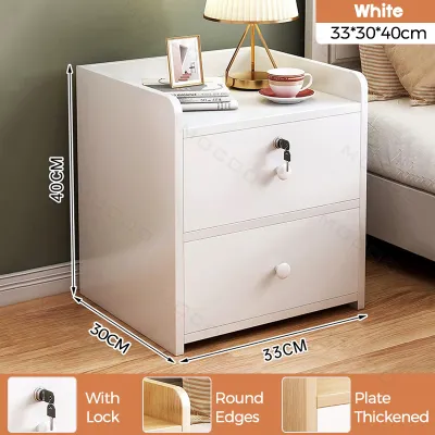 Nordic Modern Wooden Bedside Table For Bedroom With Drawer Nightstand Side Table Storage Cabinet Bedside Table With Lock drawer cabinet