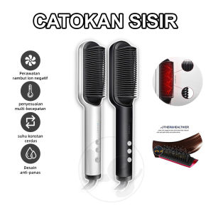 Gratis Ongkir - SISIR CATOKAN RAMBUT Sisir Pelurus Rambut Hair Straghtener Curler 2in1 Pelurus RambutDan Pengeriting Anion Pemanas Listrik Serba Guna Tidak Akan Melukai Rambut Anda