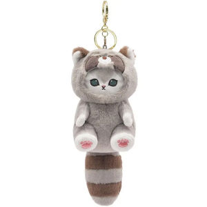 Plush Keychain Cat Doll Shark Costume Backpack Pendant Soft Stuffed Toy Gift Collectible