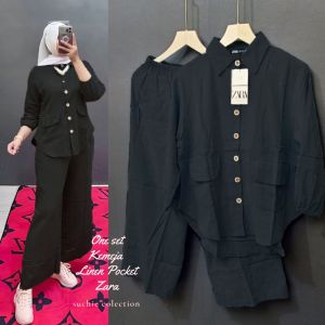 ONE SET LINEN ZARA/ATASAN MUSLIMAH TERBARU/BUSANA MUSLIMAH TERBARU