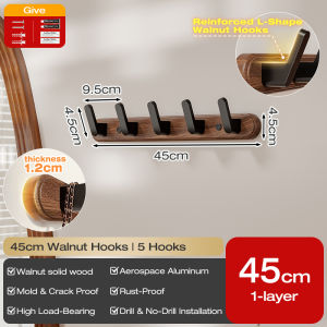 GUWOO Alat Gantung Baju Hook Entry Door Key Hook Entry Hook Solid Wood HookWall-Mounted Storage Rack Wall No Drilling