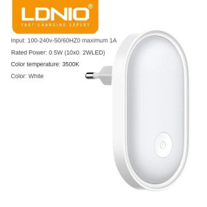 LDNIO One Key Switch Automatic Induction Creative Home Bedroom Bedside Lamp Intelligent Sensor Night Light - Low Power Consumption Energy Saving 3500K Frosted LED Light