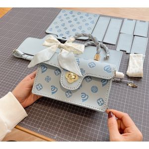 Túi da PU hình hoa tự làm -Gói vật liệu thủ công tự làmTúi đeo tay đeo vai chéo