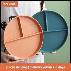 【Local shipping】 Ba-lưới Tây ngăn tấm cho thực phẩm trái cây salad chia tấm rơm lúa mì chế độ ăn uống bữa ăn tấm khay thực phẩm nhà bếp đồ ăn