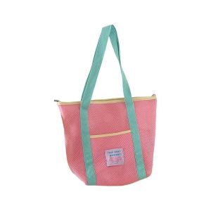 MMLUCK Colored Mesh Tote Bag Student Tutoring Package Shoulder Bag Mesh Shopping Bag Picnic Snack Bag Lightweight Mesh Handbag Summer