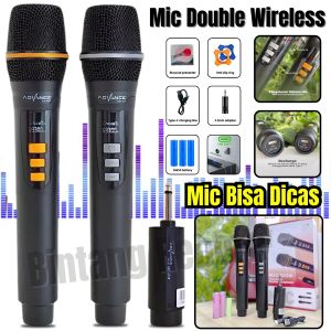 Profesional Mic Wireless | Microphone Karoke Mic LT-128 VHF | Microphone Mic Tanpa Kabel Advance Mic-208 | Mic Wireless / Mic Double Wireles / Mic Ori ~ BRO