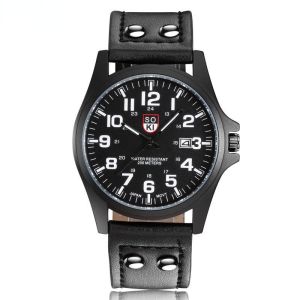 Men Watch / Sport / Leather Waterproof / Calendar Display / Casual Watches