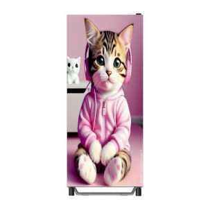 Stiker Kulkas 1 Pintu motip Kucing Kode 01 ( COD ) Fly Stare Store