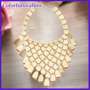 Colorfulswallow Kim loại sequin hình học phóng đại Mặt Dây Chuyền Vòng Cổ Chuỗi phụ nữ cô gái thời trang trang sức bên món quà