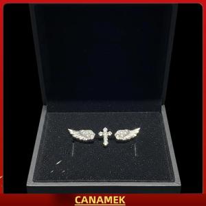 Miễn phí vận chuyển✨ 3/4pcs Hồng Zircon Wing Chéo Sao bông tai trong Vintage Punk phong cách hoàn hảo cho ban đêm ra