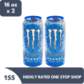 Monster Energy Drink Zero Sugar Ultra Blue 16 oz x 2. 