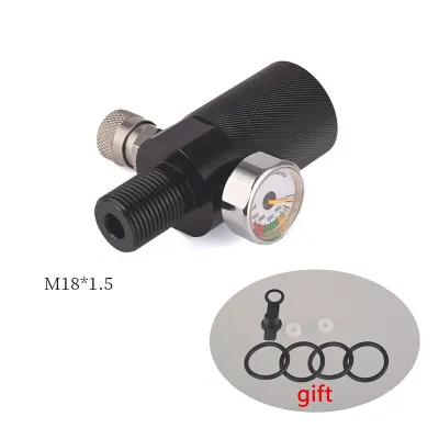 HPA M18 * G1เปลี่ยนสี1.5/2-14เรกูเลเตอร์วัดแรงดันตัวเติมถังเติมลมอะแดปเตอร์เติมแก๊สตัวต่อแท็งก์น้ำอากาศข้อต่อไวข้อต่อแบบเกลียวอลูมิเนียมสีดำสำหรับดำน้ำสถานี