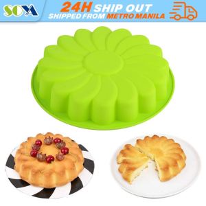 Silicone Sunflower Baking Round Round Pan Kitchen Bread Cake Chocolate Pizza Mold Big Silicone Cake Mold Dessert Mold Large Sunflower Flower Ring Shape Muffin Mousse Bakeware Cakes Pan Tray Silicone Sunflower Kitchen Food Baking Tray Cake Bread Mold DIY